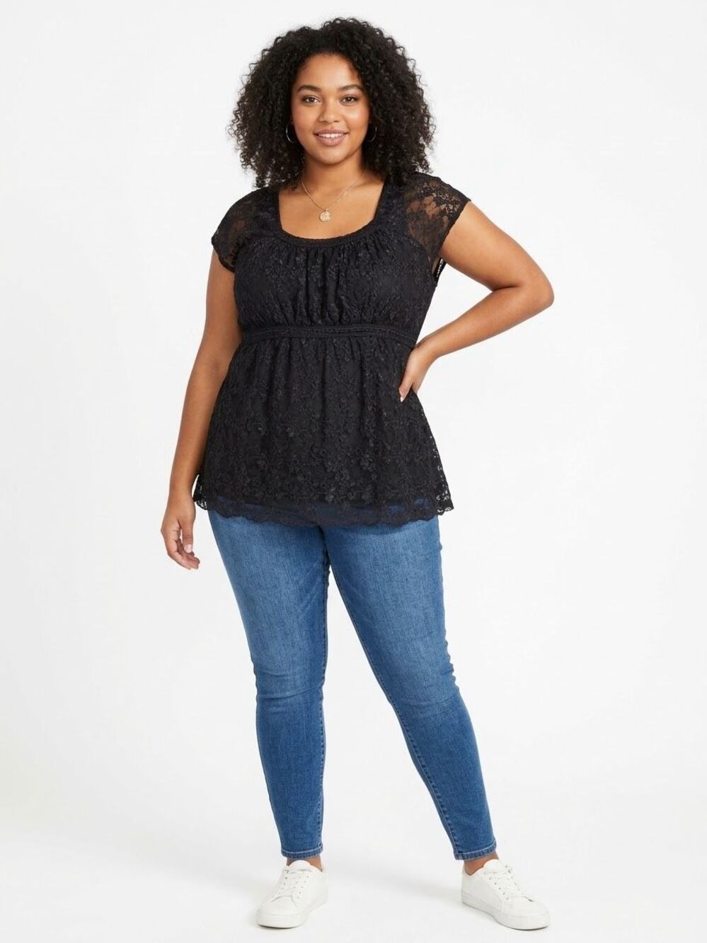 Fashion Bug Black Floral Lace Overlay Cami Top Womens 22W 24W Cap Sleeve Gothic